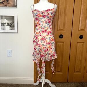 Jessica Simpson Dress Women’s Small Multi Floral Ruffle Hem Cocktail Party